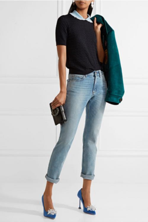 Свитер с коротким рукавом с чем носить. Классическая модель