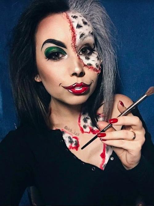 Черно белый макияж на хэллоуин. Макияж и грим на Хэллоуин: делаем мейкап своими руками в домашних условиях