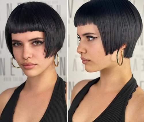 Прямая челка женская. Трендовый вид челки 2022 на прямые волосы