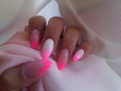 Френч черно-розовый. Нюансы тонов и формы 01