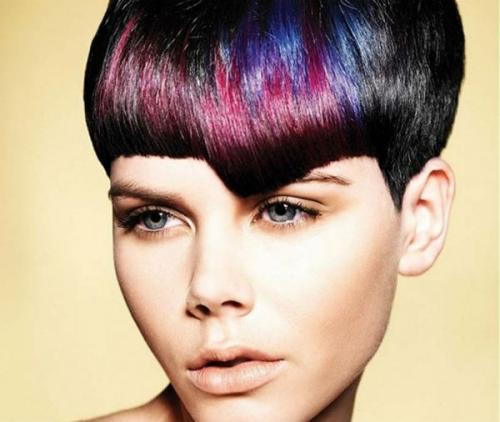 Косая челка с уголком. Стильная косая челка: фото