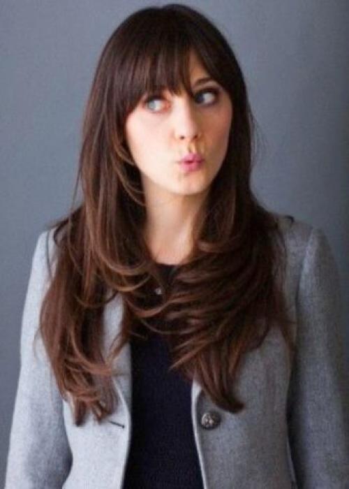 Косая челка с уголком. Стильная косая челка: фото 27