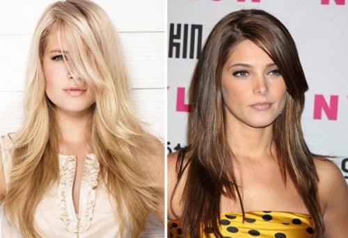 Косая челка с каскадом. Каскад с косой челкой