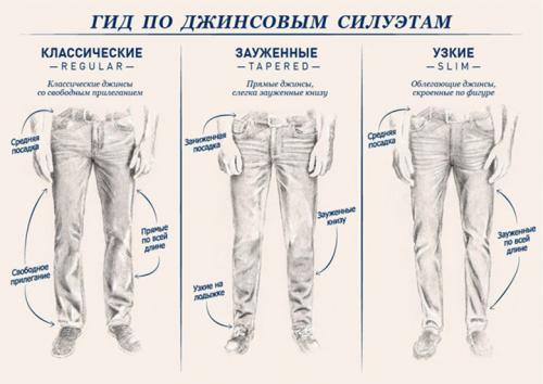 Какие стили и фасоны мужских джинсов с резинкой внизу существуют на рынке. Виды мужских джинсов