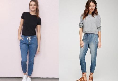 Какие типы резинок можно встретить в женских джинсах. Женские джинсы с резинкой внизу. Женские джинсы на резинке 2025