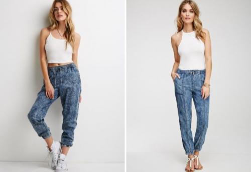 Какие типы резинок можно встретить в женских джинсах. Женские джинсы с резинкой внизу. Женские джинсы на резинке 2025