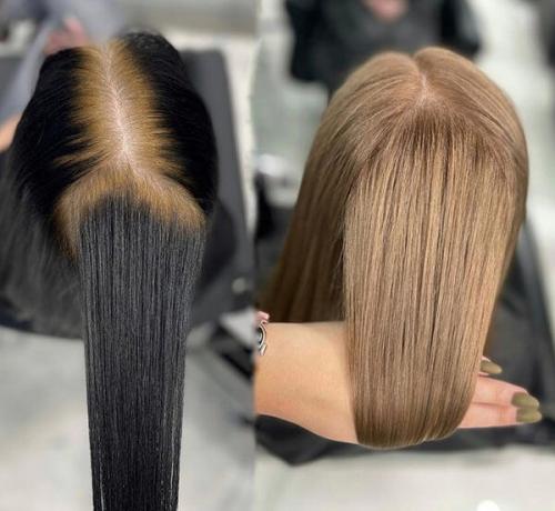 Выйти из черного цвета волос мелированием. Кислотная смывка для волос