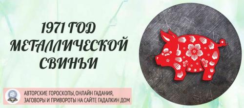 1971 год Свиньи совместимость. 1971 год по восточному календарю и китайскому гороскопу: год Металлической Свиньи