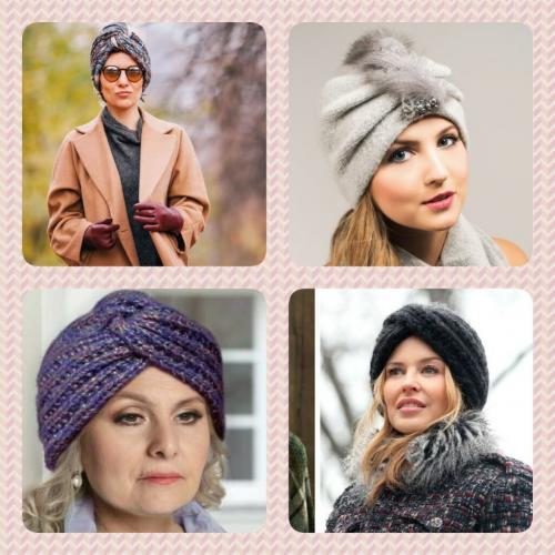 Головные уборы для женщин после 50 лет. Модные головные уборы на холодное время года для женщин 50+