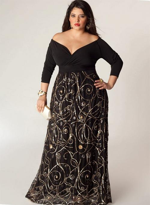 Праздничный образ для полных девушек. Длина платьев: макси, миди, мини