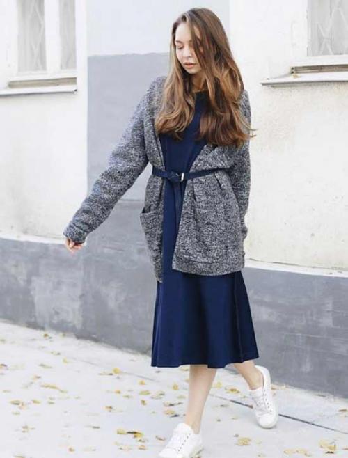 С чем носить кардиган на пуговицах. Неожиданно стал снова в моде: кардиган на пуговицах, с чем носить