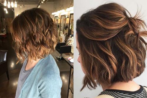 Каре с мелированием на русые. Подбор оттенков мелирования на каре 03