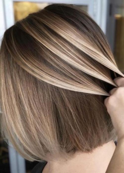 Каре с мелированием на русые. Подбор оттенков мелирования на каре 19