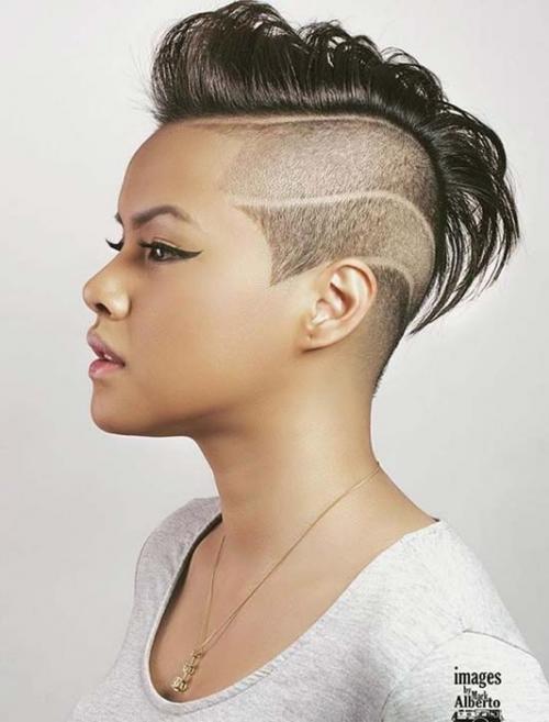 Рисунки на голове женские висок. Выбритые рисунки на голове для смелых девушек