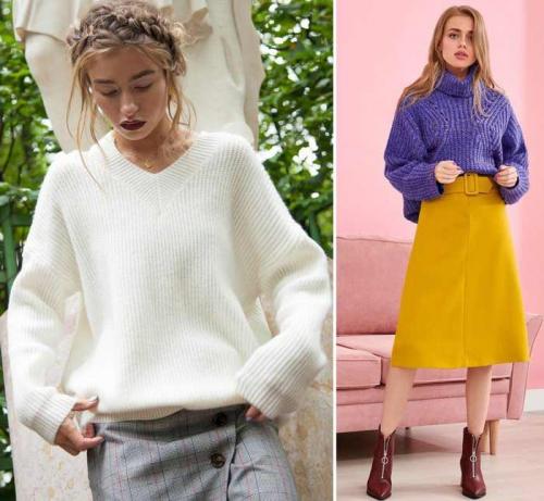 С чем носить широкий свитер. С чем носить объемный модный свитер: актуальные сочетания