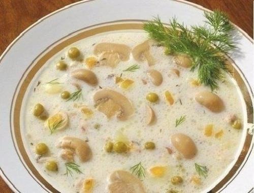 Сырный супчик с грибами.
