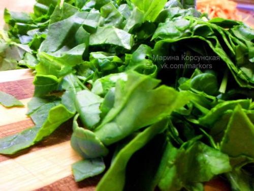 Фунчоза (салат, стеклянная лапша) с курицей и шпинатом. 05