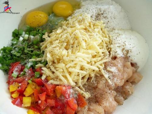 Куриные рубленые котлеты с цветной капустой и болгарским перцем? 01