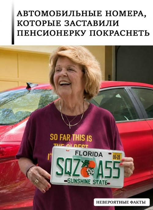 Жительница флориды Нэнси делло стритто получила новые автомобильные номера и сначала не поверила своим глазам. 

