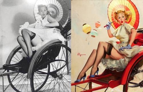 Иллюстрации и оригинальные натурщицы американского пин - апа 1950-х годов. 04