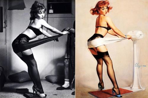 Иллюстрации и оригинальные натурщицы американского пин - апа 1950-х годов. 03