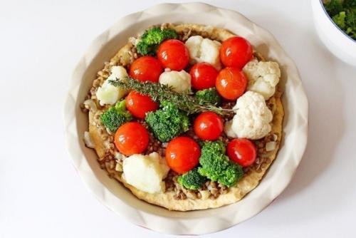 Открытый пирог с чечевицей и овощами. 01 Открытый пирог с чечевицей и овощами. 01