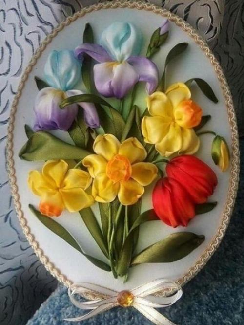 Это нечто!  Вышивка лентами. 01