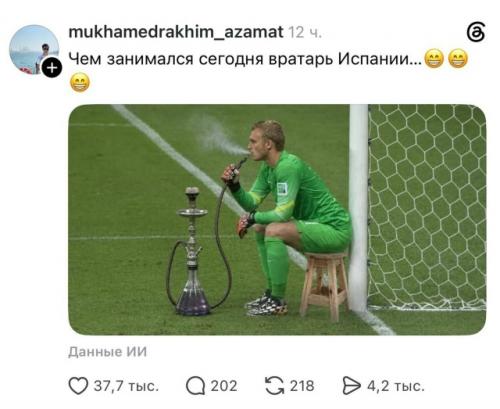 Главным мемом после победы Испании стал её вратарь, которому Аргентина за весь матч почти не дала повода напрягаться. 02
