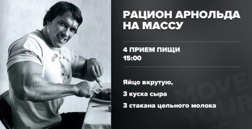 Полезный рацuон арнольда шварценеггера на массу. 03