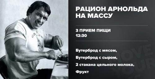 Полезный рацuон арнольда шварценеггера на массу. 02