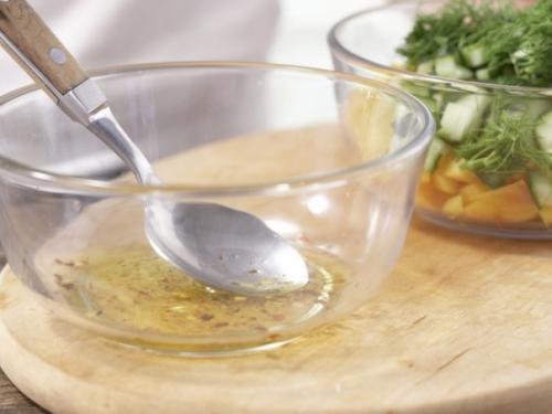 Шницель из индейки с персиково - огуречной сальзой. 06