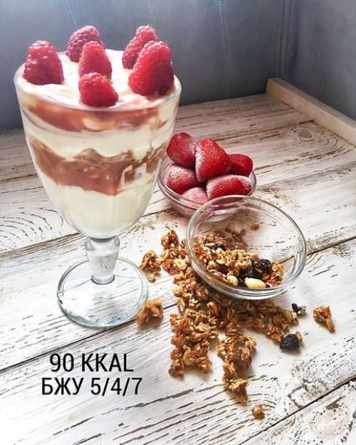 Полезный перекус. На 100 г: 90 ккал, бжу 5/4/7/22. 01