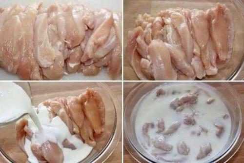 Когда очень мало времени на готовку, а хочется чего - нибудь вкусного, на помощь приходит кефир и курогрудка? 01