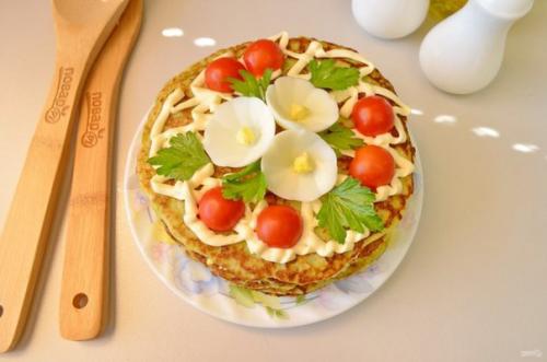 Торт из кабачковых блинчиков. ПП- Торт из кабачковых блинчиков.