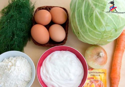 Диетическая шарлотка с капустой и морковью? 01