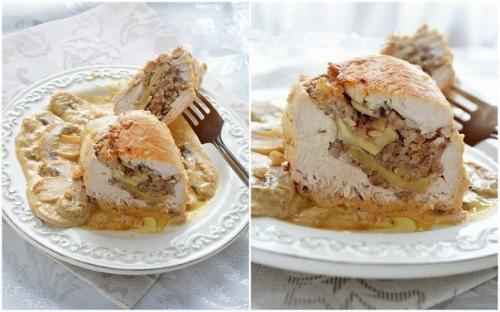 Куриные грудки фаршированные гречкой и шампиньонами? 04