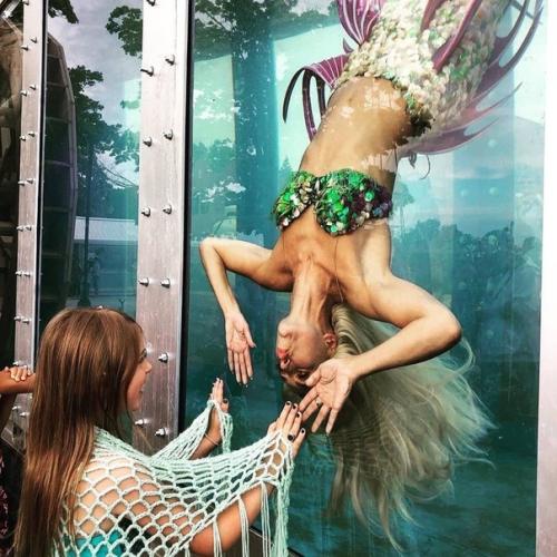 35-Летняя Ханна фрейзер работает русалкой в аквариуме города Сиднея. 07