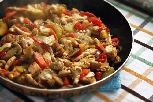 Соте с курицей и грибами. 09